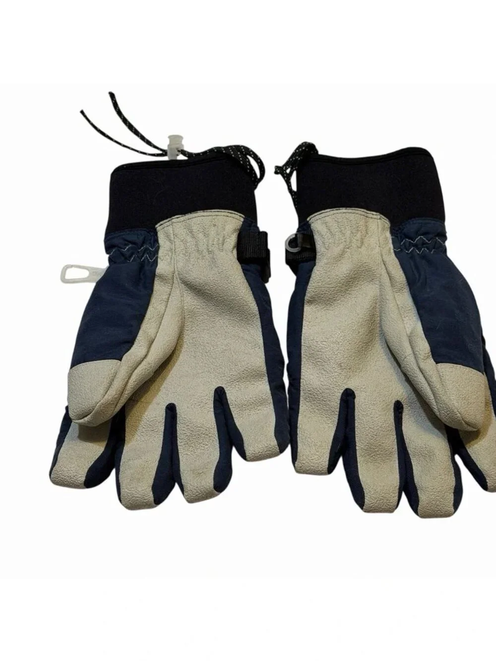 Drop Gloves Women's Medium Navy Gray Colorblock‎ Lined Adjustable Strap